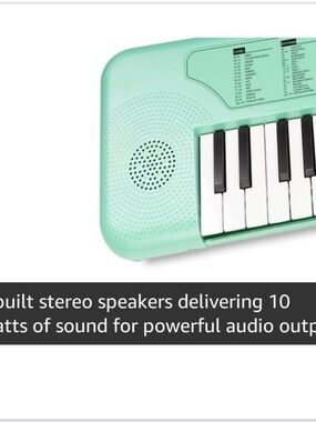 Mini Electronic Keyboard in Mint Green - Portable Beginner Synth new in open box
